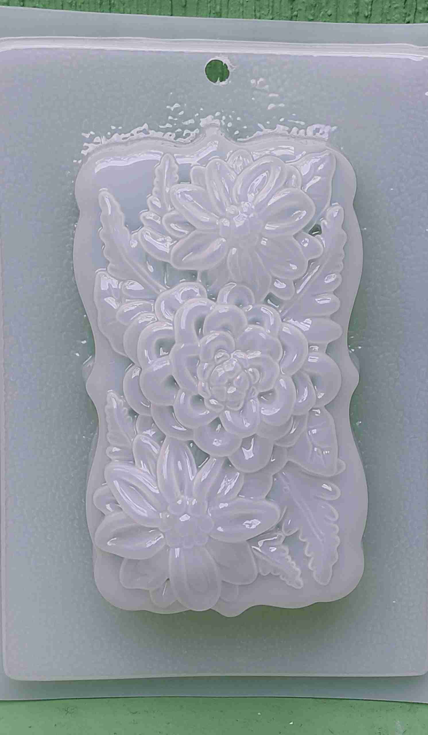 Molde rectangular con flores 1 litro