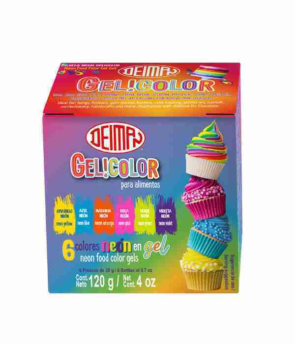 Colorantes gel  neón 6 frascos de 20gramos cada uno