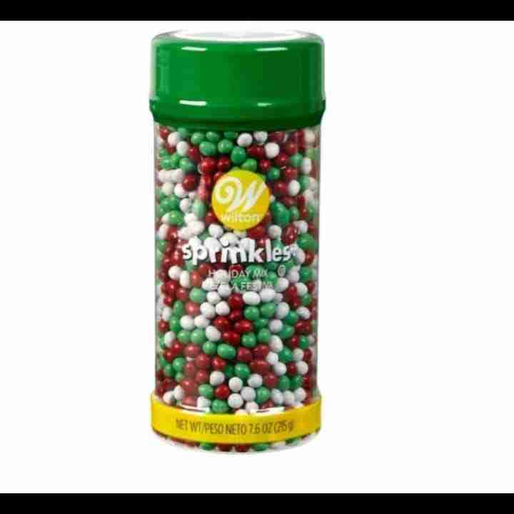 Sprinkles de colores rojas,verdes y blancas de 7.6 onzas