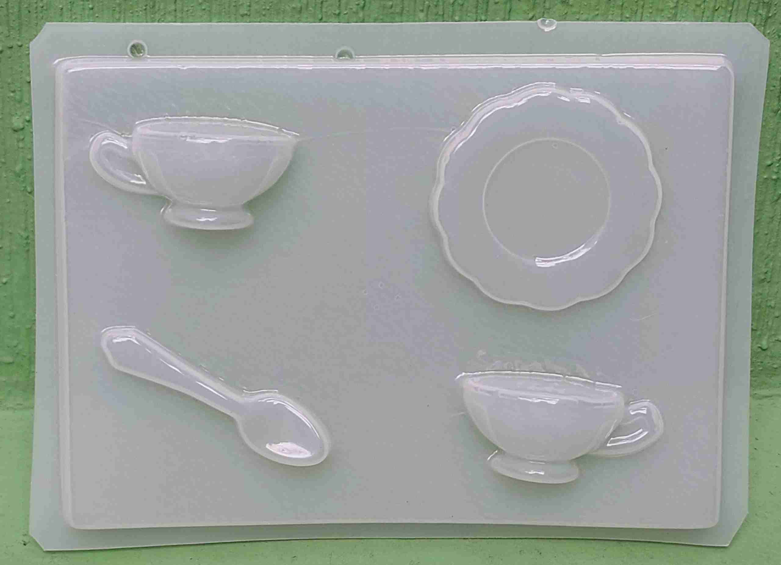 Molde tacitas, plato y cuchara