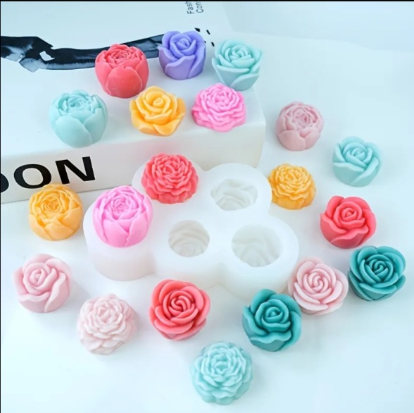 Molde silicón rosas variadas