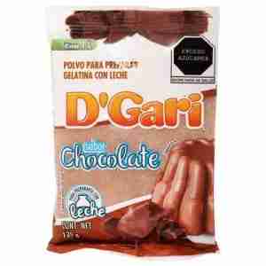 Gelatina D`Gari sabor Chocolate con color de 120 gramos
