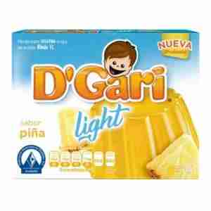 Gelatina D`Gari light sabor Piña con color de 20 gramos Rinde 1 litro
