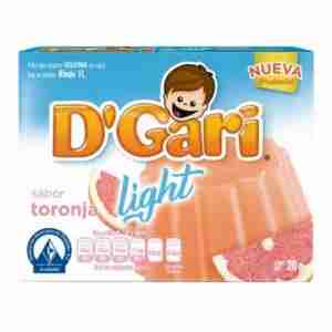 Gelatina D`Gari light sabor Toronja con color de 20 gramoa Rinde 1 litro